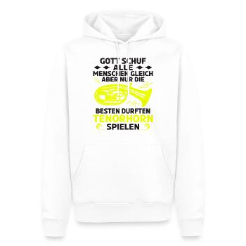 Tenorhorn Blechblasinstrument Musikinstrument - Männer Premium Bio Hoodie - Weiß - Vorne - Nico (187cm)