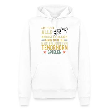Tenorhorn Blechblasinstrument Musikinstrument - Männer Premium Bio Hoodie - Weiß - Vorne - Nico (187cm)