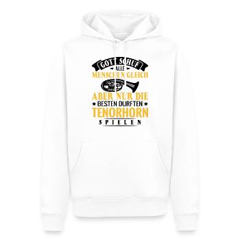Tenorhorn Blasmusik Blasmusik Bügelhörner - Männer Premium Bio Hoodie - Weiß - Vorne - Nico (187cm)