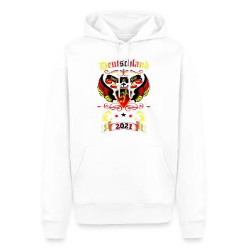 Deutschland - Männer Premium Bio Hoodie - Weiß - Vorne - Nico (187cm)