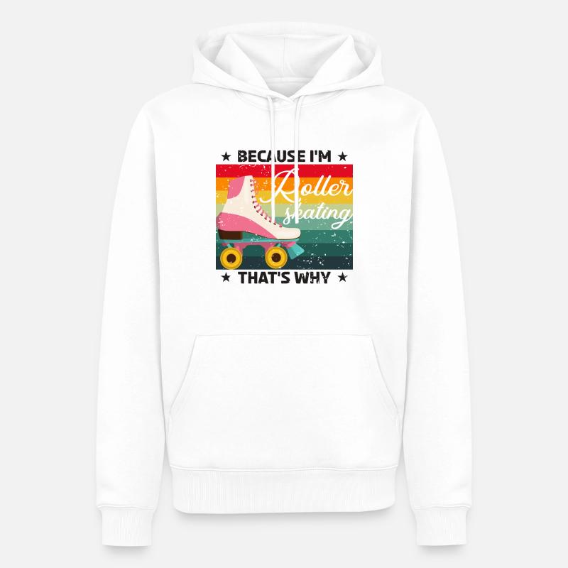 Rollschuhe Rollschuhlaufen Rollschuhläufer - Männer Premium Bio Hoodie - Weiß