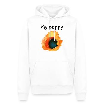 My poppy - Männer Premium Bio Hoodie - Weiß - Vorne - Nico (187cm)