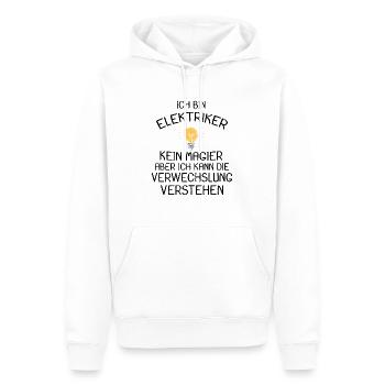 Elektriker Ich Bin Elektriker Kein Magier Geschenk - Männer Premium Bio Hoodie - Weiß - Vorne - Nico (187cm)