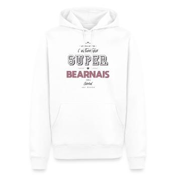 L authentique super bearnais - Sweat à capuche Premium bio Homme - blanc - Devant - Nico (187cm)