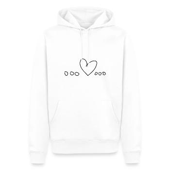 Point de symbole de coeur d’amour - Sweat à capuche Premium bio Homme - blanc - Devant - Nico (187cm)