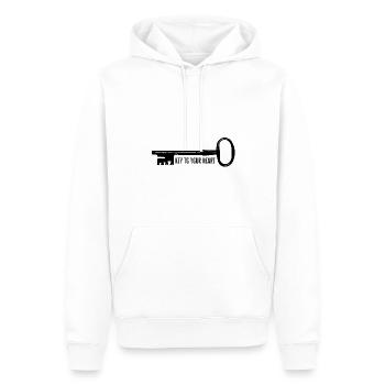 La clé de votre cœur - Sweat à capuche Premium bio Homme - blanc - Devant - Nico (187cm)