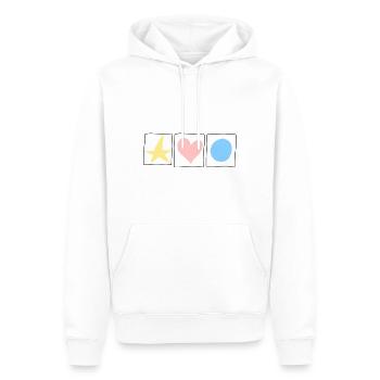 stern kreis herz quadrat symbol form bunt - Männer Premium Bio Hoodie - Weiß - Vorne - Nico (187cm)