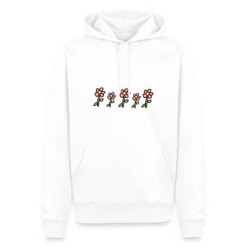 blumen pflanzen blume symbol rosa - Männer Premium Bio Hoodie - Weiß - Vorne - Nico (187cm)