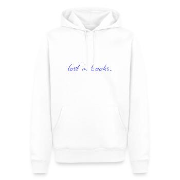 lost in books. in Büchern verloren sein, versinken - Männer Premium Bio Hoodie - Weiß - Vorne - Nico (187cm)