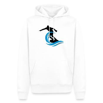 Surfer - Men’s Premium Organic Hoodie - white - Front - Nico (187cm)