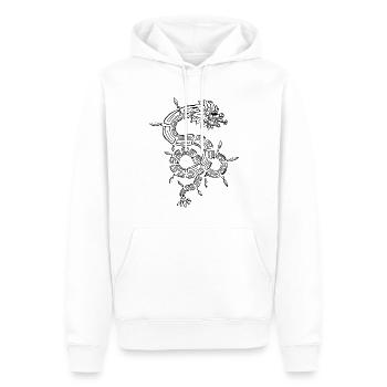 Quetzalcoatl Aztec Maya Serpent à plumes - Sweat à capuche Premium bio Homme - blanc - Devant - Nico (187cm)