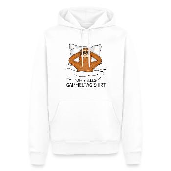 Offizielles Gammeltag Faultier Fan Schlafshirt - Männer Premium Bio Hoodie - Weiß - Vorne - Nico (187cm)
