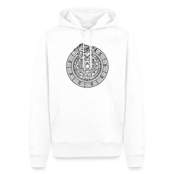 Quetzalcoatl Ouroboros Aztec Sunstone Azt - Sweat à capuche Premium bio Homme - blanc - Devant - Nico (187cm)