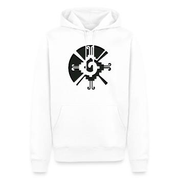 Hunab Ku Ometeotl Aztèques Maya Inca Toltèques - Sweat à capuche Premium bio Homme - blanc - Devant - Nico (187cm)