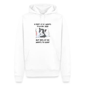 A part of me want to work - Men’s Premium Organic Hoodie - white - Front - Nico (187cm)
