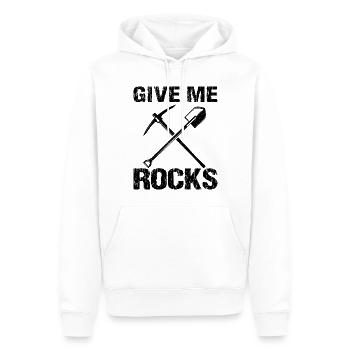 Drôle de géologue de chasse aux roches Rockhounding - Sweat à capuche Premium bio Homme - blanc - Devant - Nico (187cm)