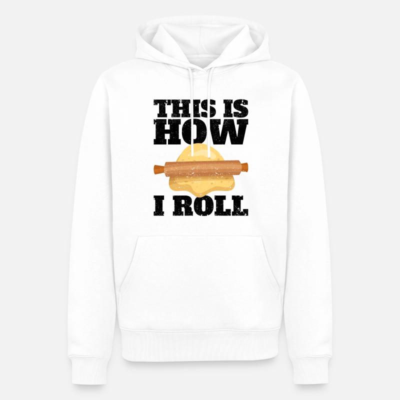 Lustiger Brotbacken-Bäcker - Männer Premium Bio Hoodie - Weiß