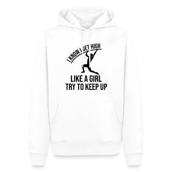Lustiger Stabhochsprung Stabhochsprung - Männer Premium Bio Hoodie - Weiß - Vorne - Nico (187cm)
