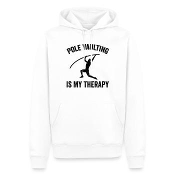 Saut à la perche amusant Saut à la perche - Sweat à capuche Premium bio Homme - blanc - Devant - Nico (187cm)