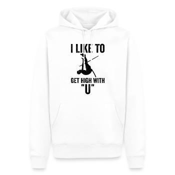 Lustiger Stabhochsprung Stabhochsprung - Männer Premium Bio Hoodie - Weiß - Vorne - Nico (187cm)