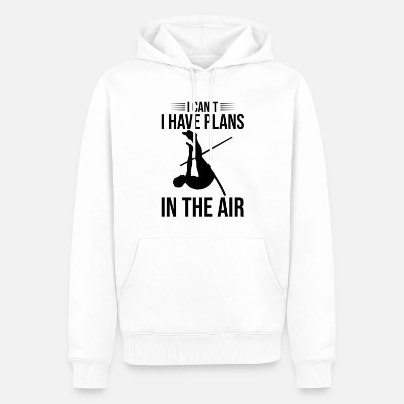 Saut à la perche amusant - Sweat à capuche Premium bio Homme - blanc