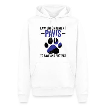 Policier Chien policier - Sweat à capuche Premium bio Homme - blanc - Devant - Nico (187cm)