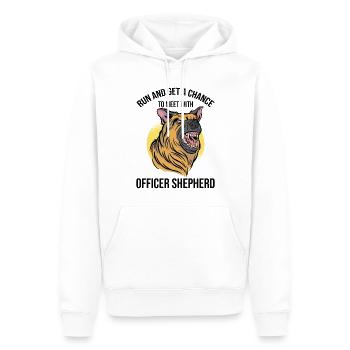 Policier Chien policier - Sweat à capuche Premium bio Homme - blanc - Devant - Nico (187cm)