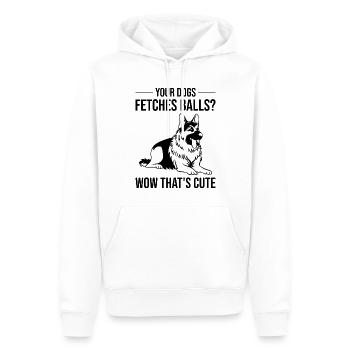 Policier Chien policier - Sweat à capuche Premium bio Homme - blanc - Devant - Nico (187cm)