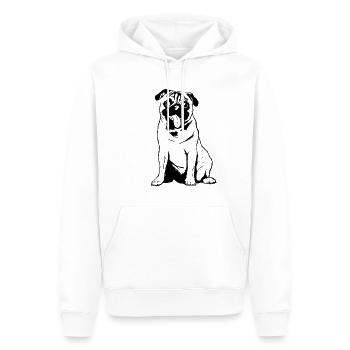 Chien carlin - Sweat à capuche Premium bio Homme - blanc - Devant - Nico (187cm)