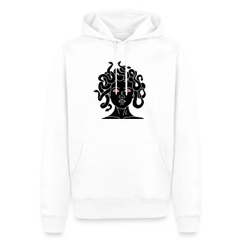 Medusa Gorgones Monstres grecs antiques - Sweat à capuche Premium bio Homme - blanc - Devant - Nico (187cm)