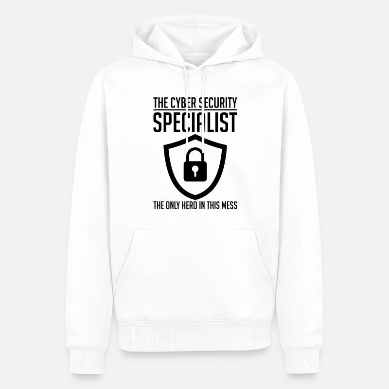 Cybersecurity Computer Security Cybersecurity - Men’s Premium Organic Hoodie - white