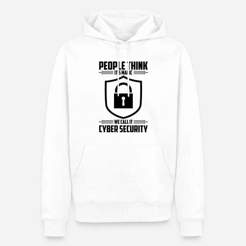 Cybersécurité Sécurité informatique Cybersécurité - Sweat à capuche Premium bio Homme - blanc