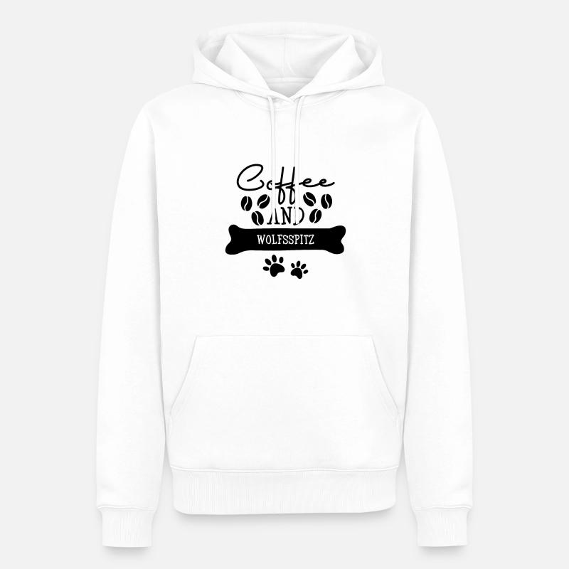 Coffee and wolfsspitz - Männer Premium Bio Hoodie - Weiß