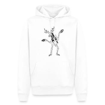Cryptidcore Aesthetic Wendigo Skeleton Cryptid - Männer Premium Bio Hoodie - Weiß - Vorne - Nico (187cm)
