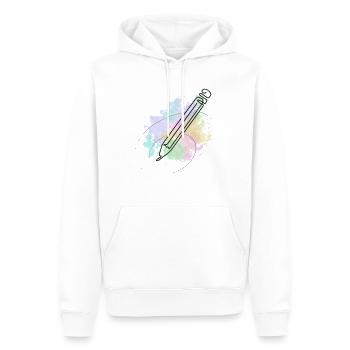 Art Academia Esthétique Crayon Aquarelle - Sweat à capuche Premium bio Homme - blanc - Devant - Nico (187cm)