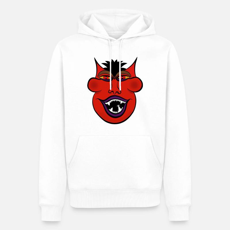 Devil Motif Devil - Sweat à capuche Premium bio Homme - blanc