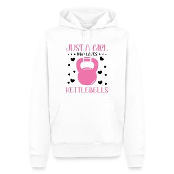 Juste une fille qui aime Kettlebells Fitness Gym - Sweat à capuche Premium bio Homme - blanc - Devant - Nico (187cm)