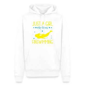 Juste une fille qui aime nager les nageoires - Sweat à capuche Premium bio Homme - blanc - Devant - Nico (187cm)