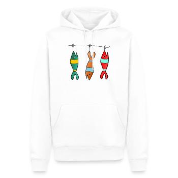 SARDINE. FISH. APRIL FOOL. EASTER. OCEAN - Men’s Premium Organic Hoodie - white - Front - Nico (187cm)