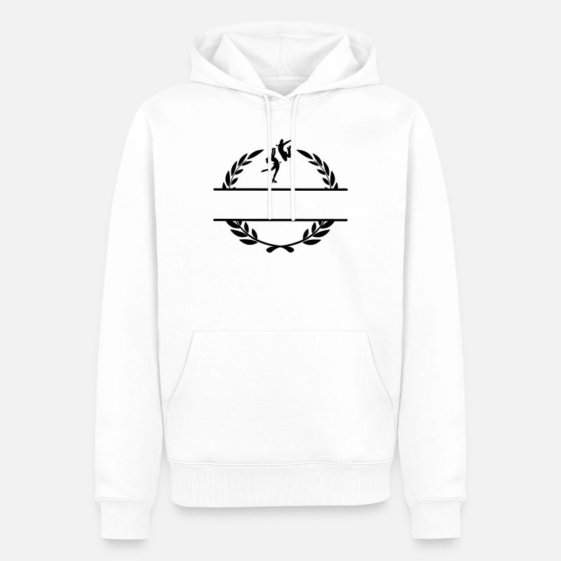 Eistanz oder Eiskunstlauf im Lorbeerkranz - Männer Premium Bio Hoodie - Weiß