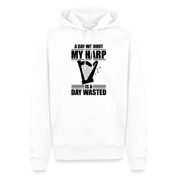 Harpiste Harpiste - Sweat à capuche Premium bio Homme - blanc - Devant - Nico (187cm)