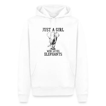 Juste une fille qui aime les éléphants - Sweat à capuche Premium bio Homme - blanc - Devant - Nico (187cm)