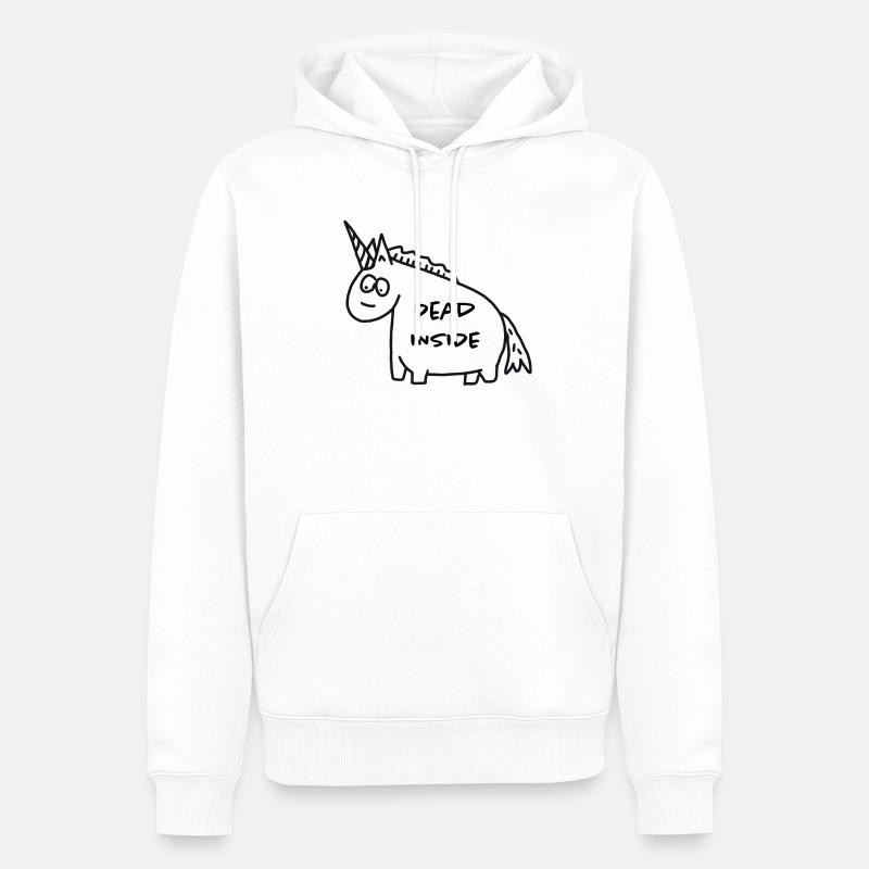 Einhorn - Dead Inside - Männer Premium Bio Hoodie - Weiß