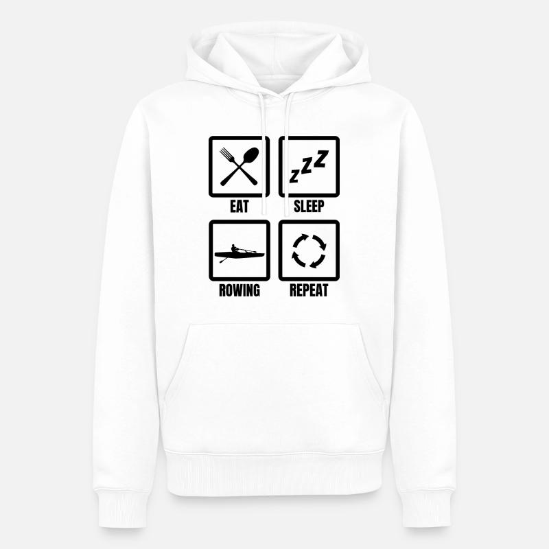 Ruderer Routine - Männer Premium Bio Hoodie - Weiß