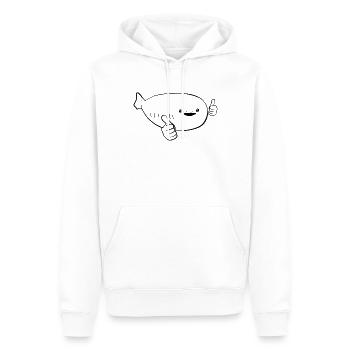 Drôle Sacabambaspis poisson Meme Line Art - Sweat à capuche Premium bio Homme - blanc - Devant - Nico (187cm)