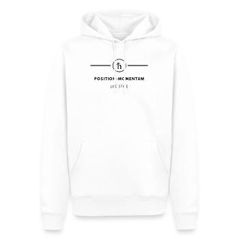 Position Momentum LifeStyle - Männer Premium Bio Hoodie - Weiß - Vorne - Nico (187cm)