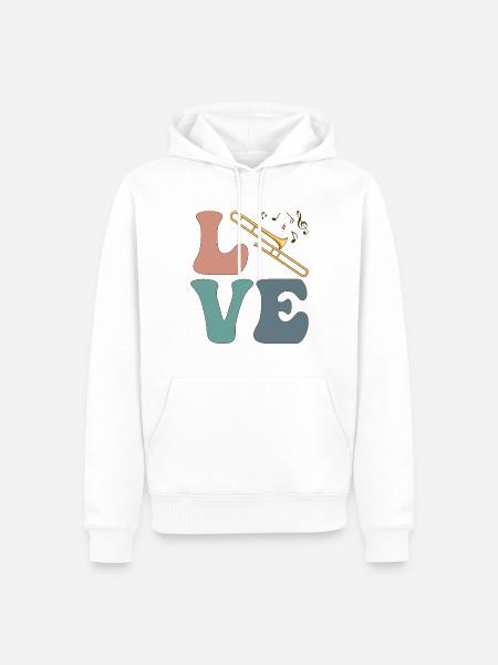 LIEBE Posaunist Instrument Posaunist - Männer Premium Bio Hoodie - Weiß