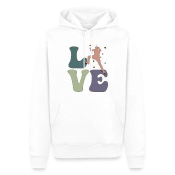 LOVE Wandklettern Indoor Wandkletterer Bouldering - Männer Premium Bio Hoodie - Weiß - Vorne - Nico (187cm)