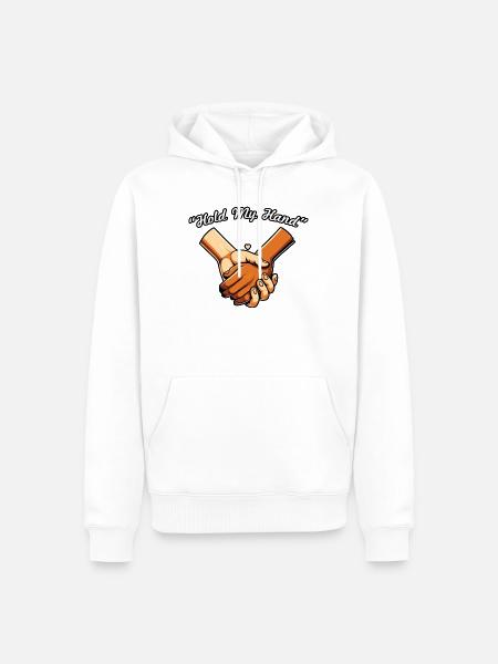 Hand in Hand Symbol - Männer Premium Bio Hoodie - Weiß