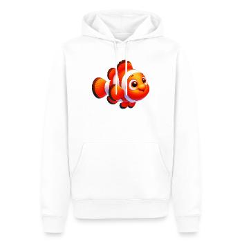Poisson-clown - Sweat à capuche Premium bio Homme - blanc - Devant - Nico (187cm)
